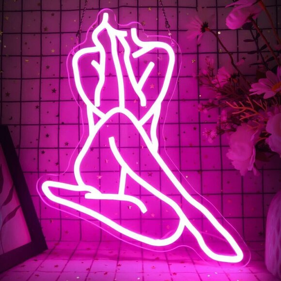 Lady Neon Led Signs for Wall Decor for Bedroom Man Cave Home Bar Party - Picture 1 of 7